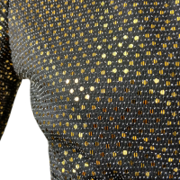 Blusa Le Lis Blanc Preta e Dourada Brilho - M 