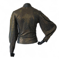 Blusa Le Lis Blanc Preta e Dourada Brilho - M 