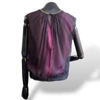 Blusa Louis Vuitton Preta C/ Forro Roxo-36