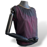 Blusa Louis Vuitton Preta C/ Forro Roxo-36