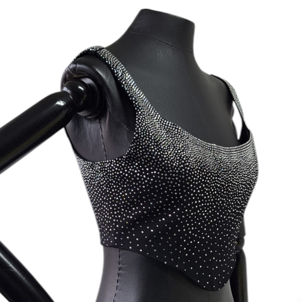 Top Nati Vozza Preta com Strass-G Top Nati Vozza Preta com Strass-G