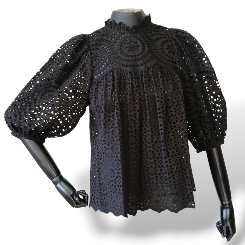 Blusa Ulla Johnson Renda Preta-38