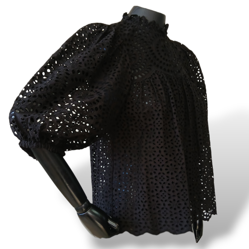 Blusa Ulla Johnson Renda Preta-38