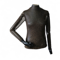 Blusa Ray Segunda Pele Dourada com Preto-M