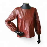 Blusa Patricia Viera Couro Marrom