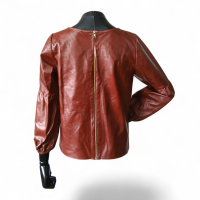 Blusa Patricia Viera Couro Marrom