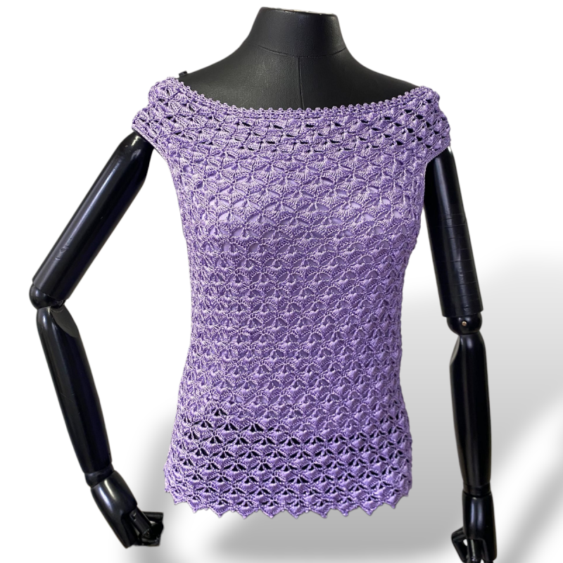 Regata em Crochê Giovana Dias Lilás-P