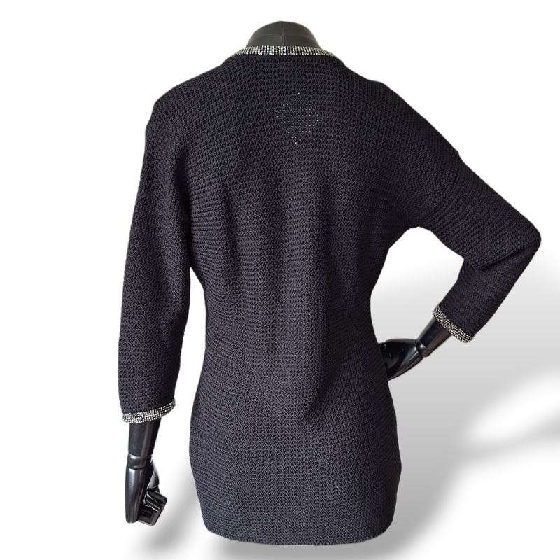 Malha Lelis Blanc Preta com Strass-M