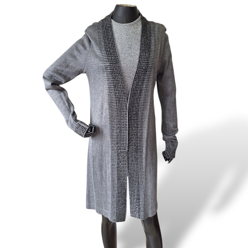 Cardigan Le Lis Blanc Cinza com Cristais-M Cardigan Le Lis Blanc Cinza com Cristais-M