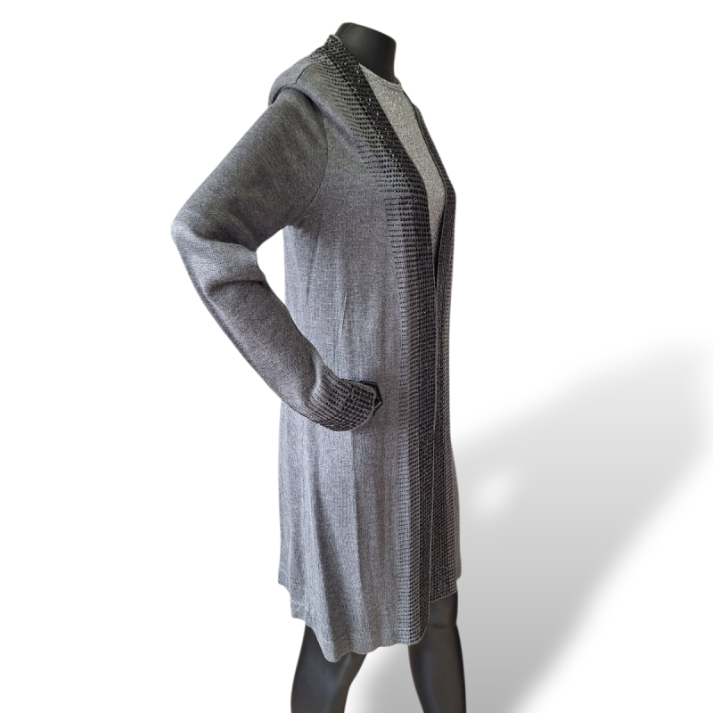 Cardigan Le Lis Blanc Cinza com Cristais-M