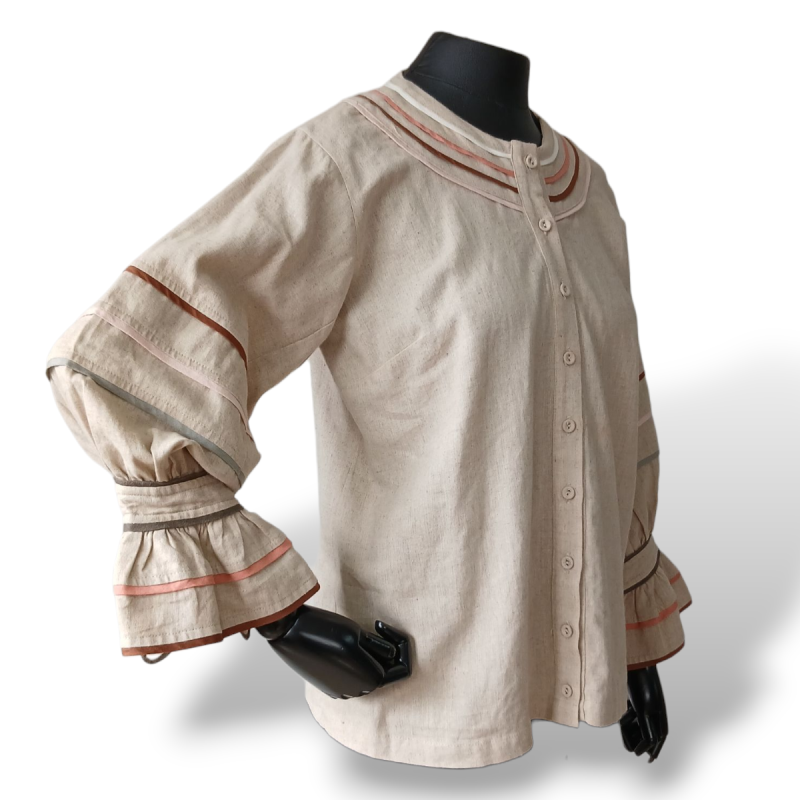 Blusa Framed Bege em Linho-36