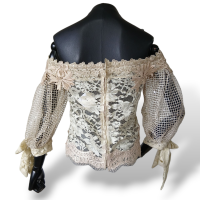 Blusa Martha Medeiros Bege Com Aplicações-38