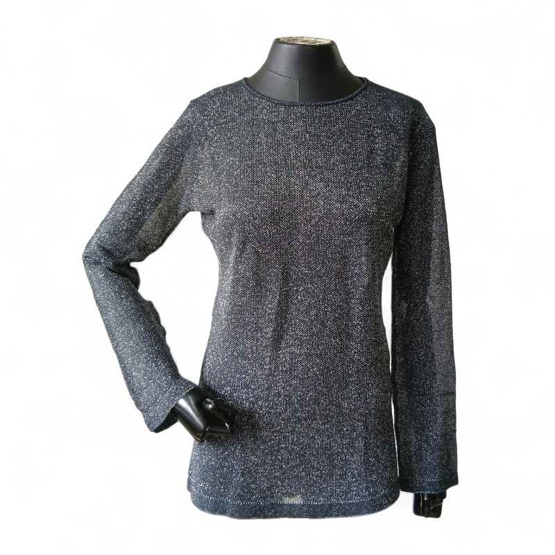 Blusa NK Store Segunda Pele Prata com Preto-G