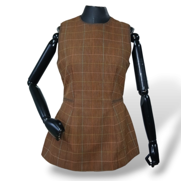 Blusa NK Tecido Marrom Quadriculado - 38 