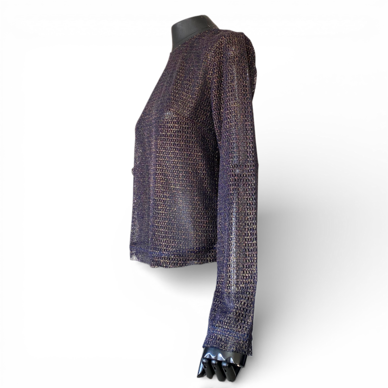 Blusa NK Store de Tule Preta e Dourada-38