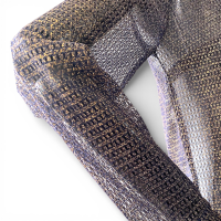 Blusa NK Store de Tule Preta e Dourada-38