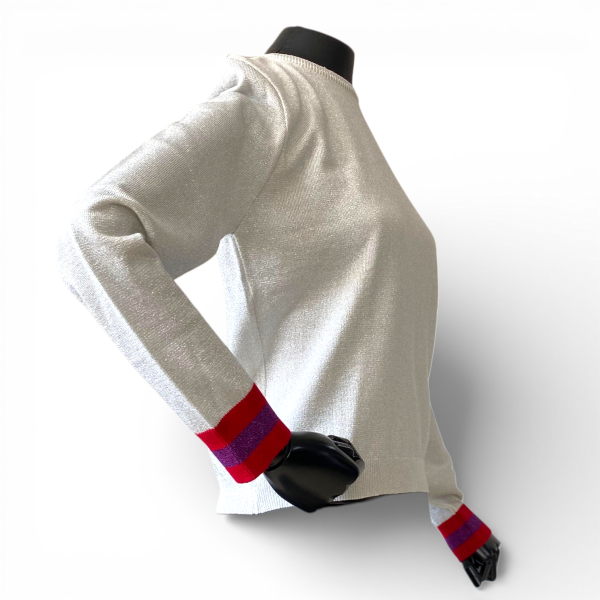 Malha NK Store com Lurex Prata-M