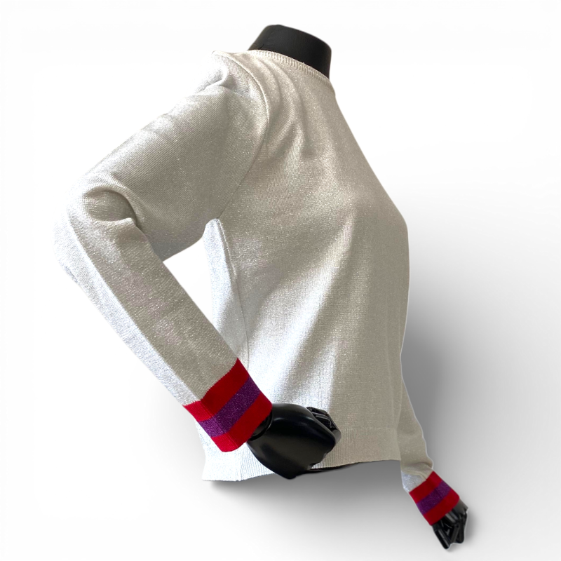 Malha NK Store com Lurex Prata-M