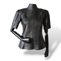 Blusa Patricia Motta Couro Preta - 38 Blusa Patricia Motta Couro Preta - 38