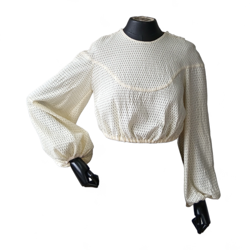 Blusa Paula Raia Cropped Off White - 38 