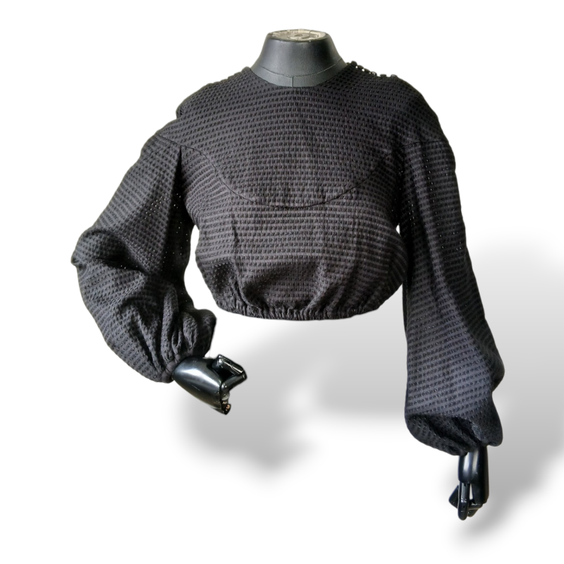 Blusa Paula Raia Cropped Preta - 38 