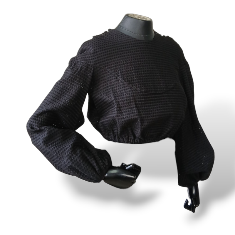 Blusa Paula Raia Cropped Preta - 38 