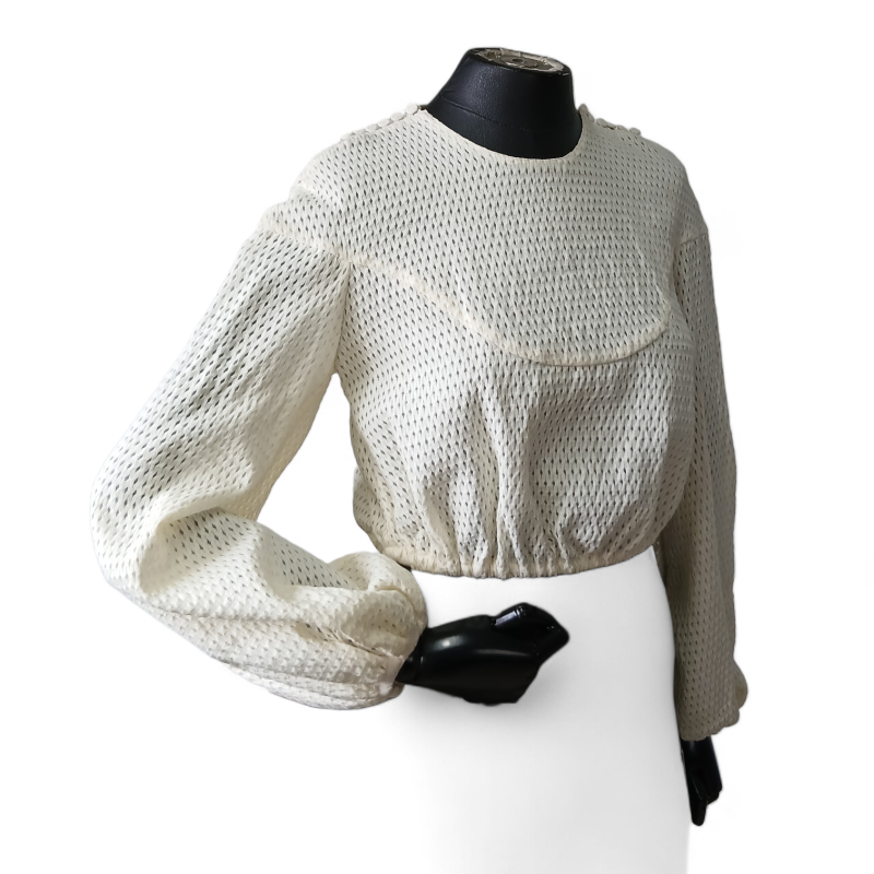 Blusa Paula Raia Cropped Off White - 38 