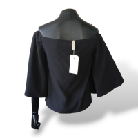 Blusa Cropped Paula Raia Preto - 38 Blusa Cropped Paula Raia Preto - 38