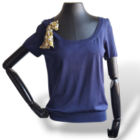 Camiseta Louis Vuitton Azul com Laço - P