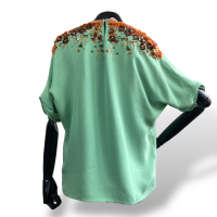 Blusa Miu Miu Verde Bordada - 40