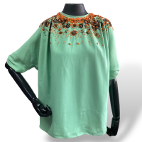 Blusa Miu Miu Verde Bordada - 40