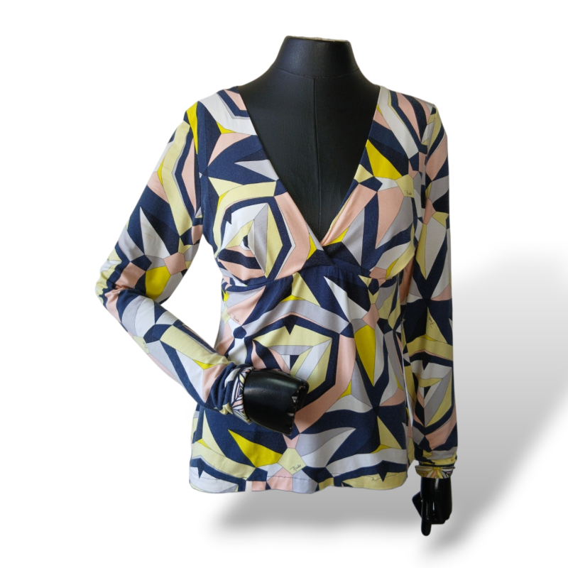 Blusa Emílio Pucci Estampa Geométrica - M 