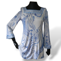 Blusa Emilio Pucci Azul e Branca-38