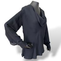 Blusa Emilio Pucci de Seda Preta -36 Blusa Emilio Pucci de Seda Preta -36