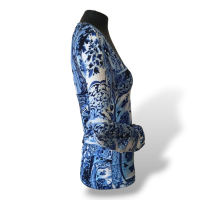 Blusa Roberto Cavalli Azul Estampada - 38
