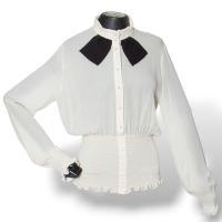 Camisa Sandro Barros Seda Off- White -36