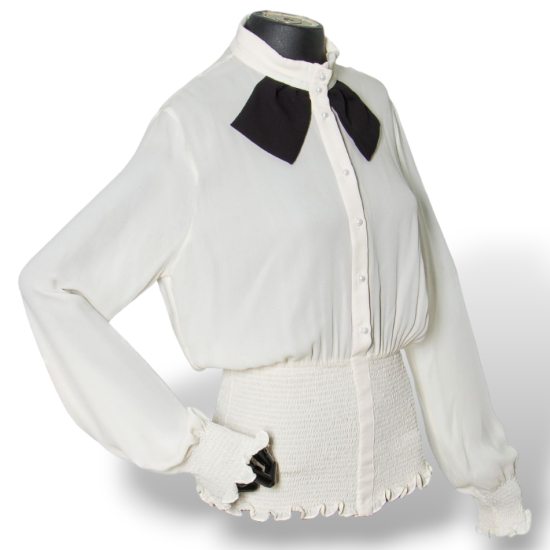 Camisa Sandro Barros Seda Off- White -36