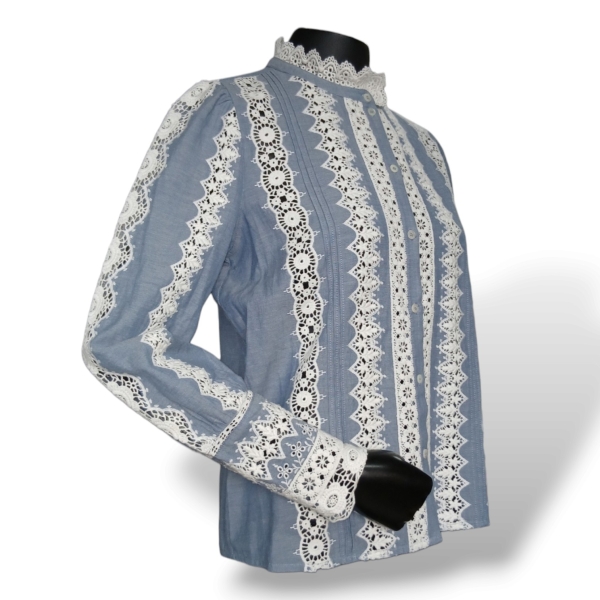 Blusa Sézane Azul com Branco - 36 