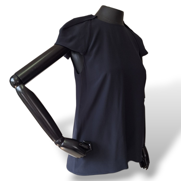 Blusa Stella McCartney em Seda Azul Marinho-36 Blusa Stella McCartney em Seda Azul Marinho-36