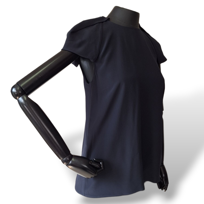 Blusa Stella McCartney em Seda Azul Marinho-36 Blusa Stella McCartney em Seda Azul Marinho-36