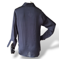 Camisa Stella McCartney Marinho e Branca em Seda-38