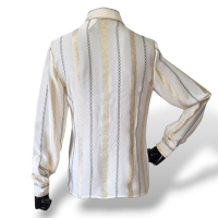 Blusa Stella McCartney Listrada com Lurex Dourado-38 Blusa Stella McCartney Listrada com Lurex Dourado-38