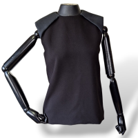 Blusa Celine Com Ombreiras Pretas-36 Blusa Celine Com Ombreiras Pretas-36