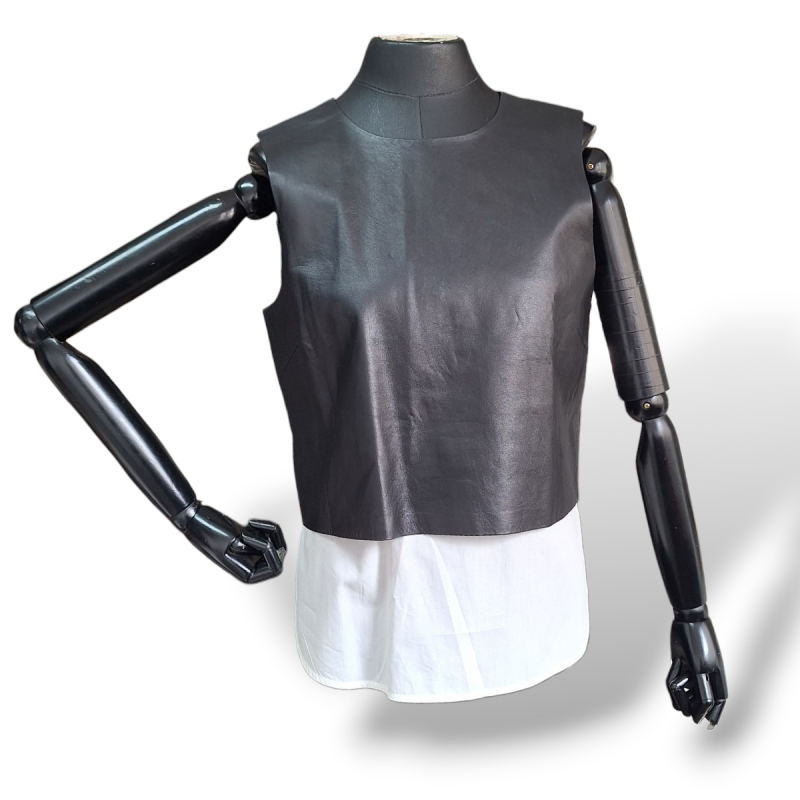 Blusa Theory Couro Preto - M Blusa Theory Couro Preto - M