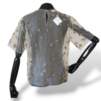 Blusa Valentino Em Tule Com Bordados De Estrelas Dourada-40