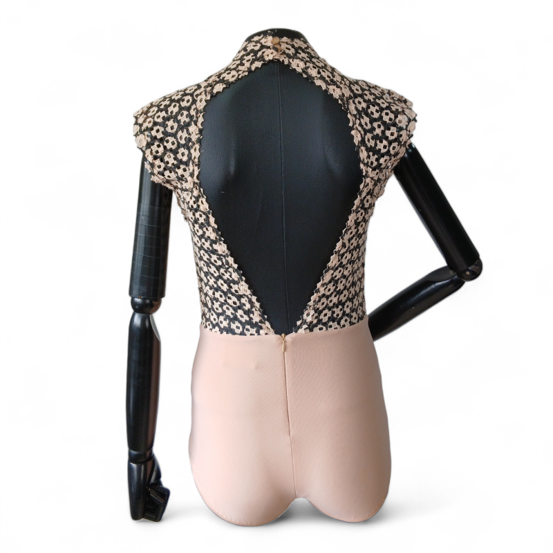 Body Paula Raia Preto e Nude - P 