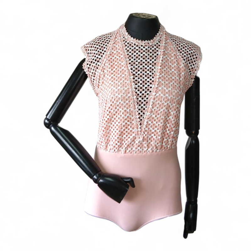 Body Paula Raia Rosa e Branco - M 