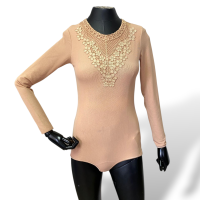 Body Paula Raia em Tule Nude-M Body Paula Raia em Tule Nude-M