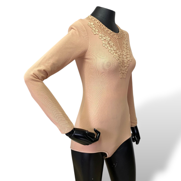 Body Paula Raia em Tule Nude-M Body Paula Raia em Tule Nude-M