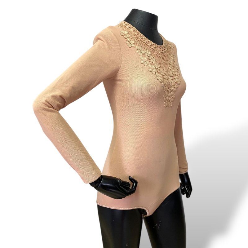 Body Paula Raia em Tule Nude-M Body Paula Raia em Tule Nude-M